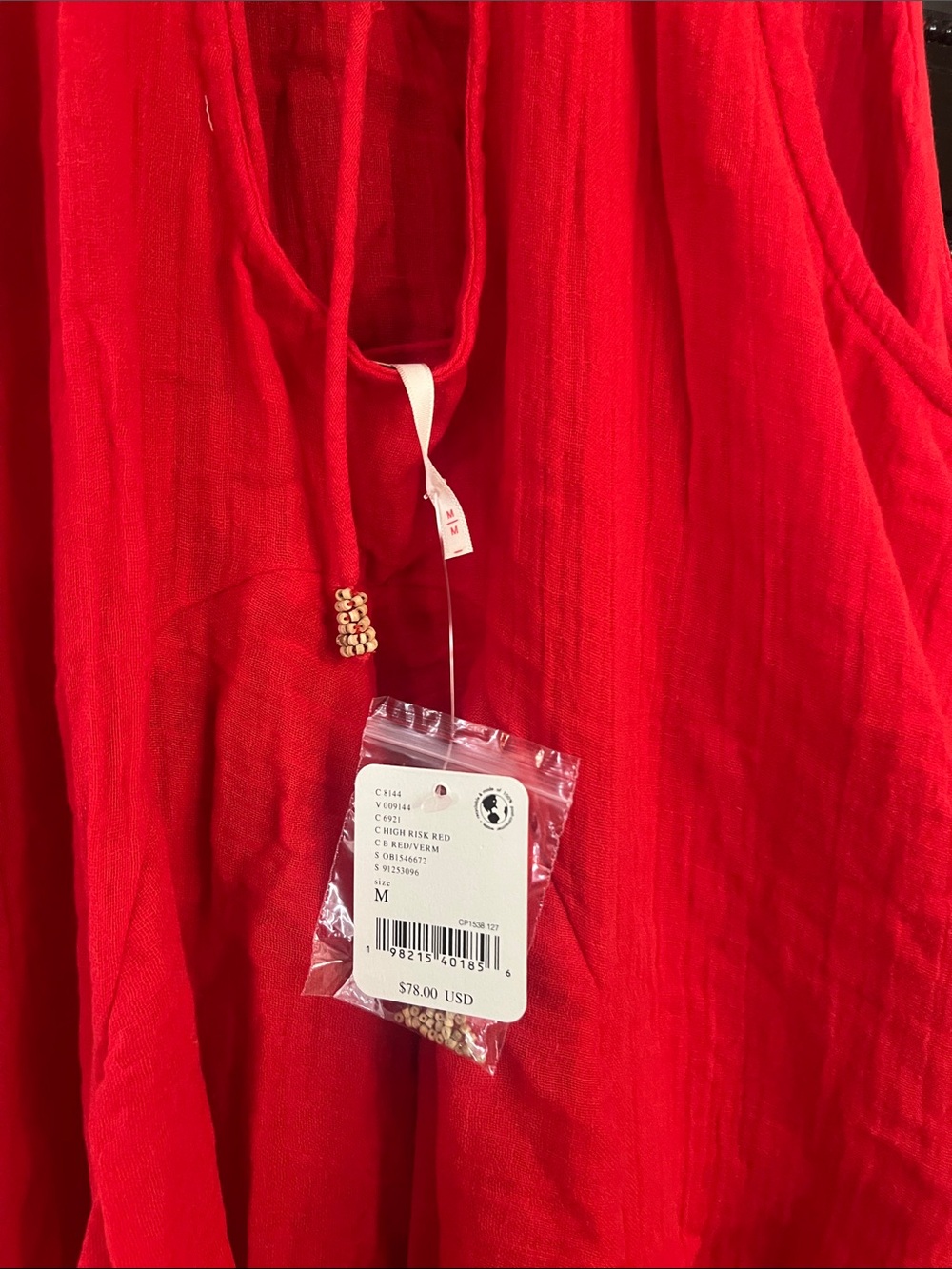 Free People Red Flowy Sleeveless Tunic Dress - Picture 3 of 4